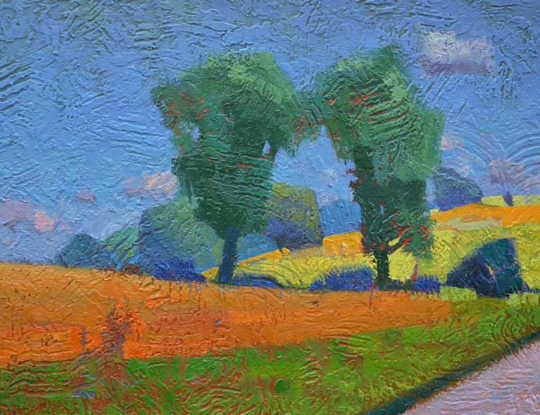 Original Impressionism Landscape Painting by Vytautas Laisonas