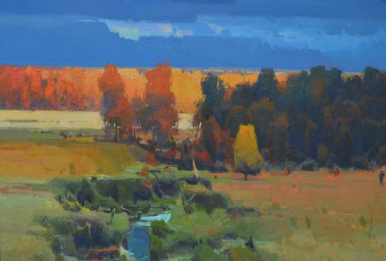 Original Impressionism Landscape Painting by Vytautas Laisonas