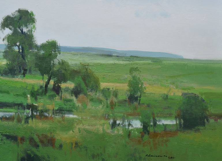 Original Fine Art Landscape Painting by Vytautas Laisonas