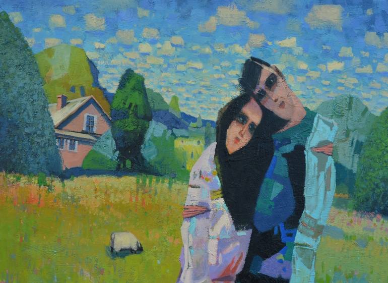 Original Family Painting by Vytautas Laisonas