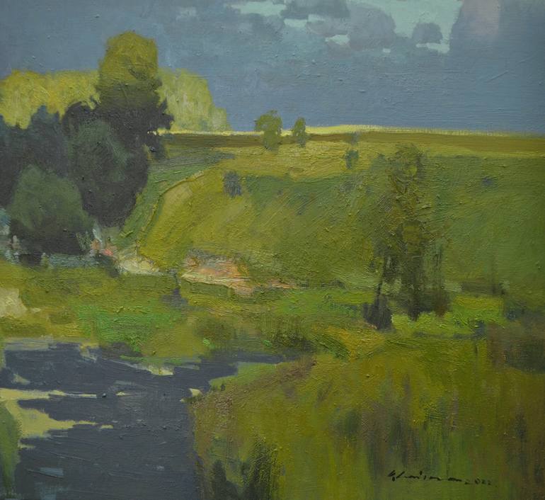 Original Impressionism Landscape Painting by Vytautas Laisonas