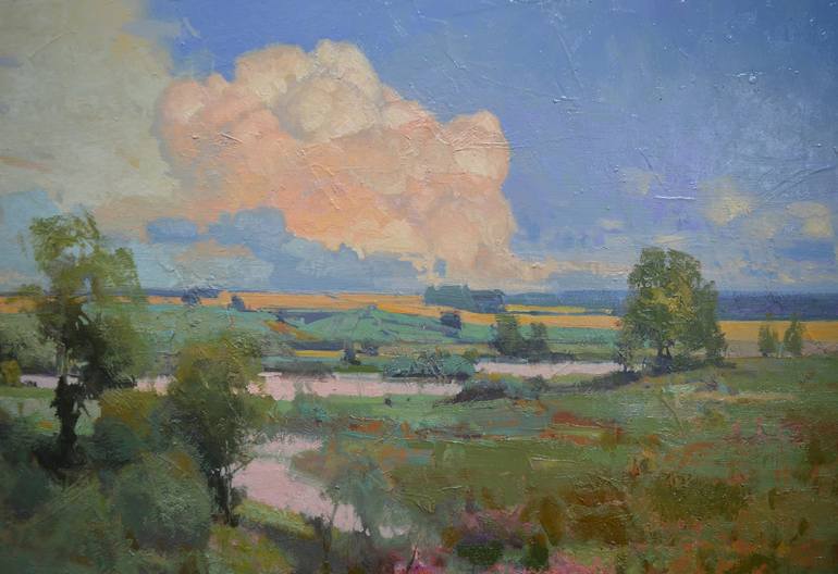 Original Fine Art Landscape Painting by Vytautas Laisonas