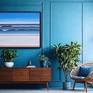 Painting in a studio interior