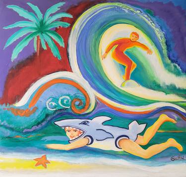 Original Contemporary Beach Painting by Aldo Guru