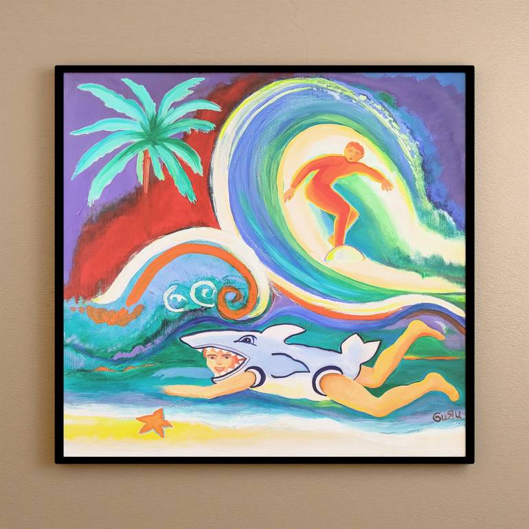 Original Contemporary Beach Painting by Aldo Guru
