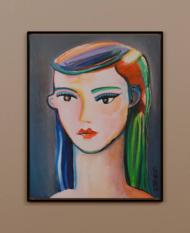 Original Portraiture Women Painting by Aldo Guru