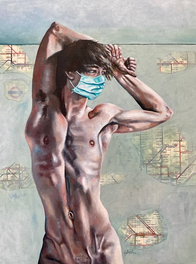 Original Figurative Nude Painting by Louise Michele Bird
