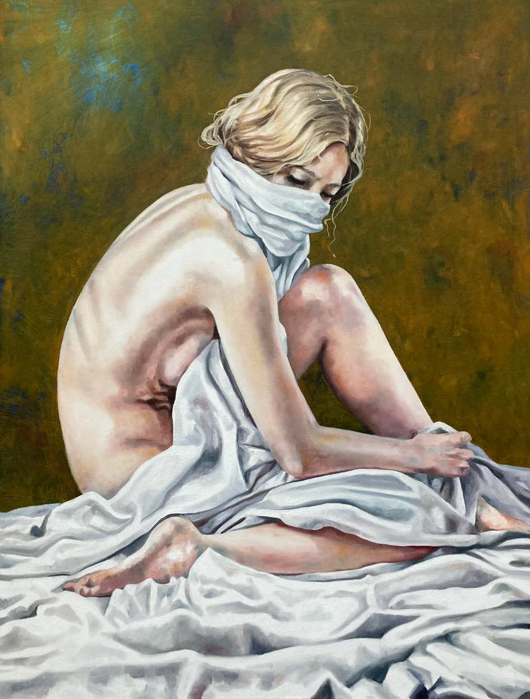 Original Figurative Nude Painting by Louise Michele Bird