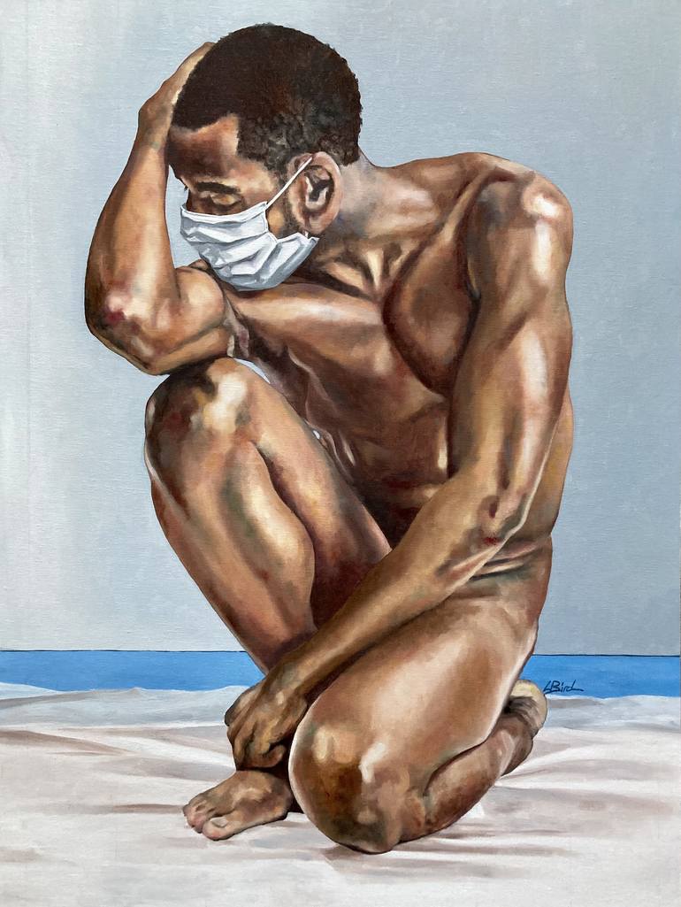 Male Nude No. 1 Painting by Louise Bird | Saatchi Art