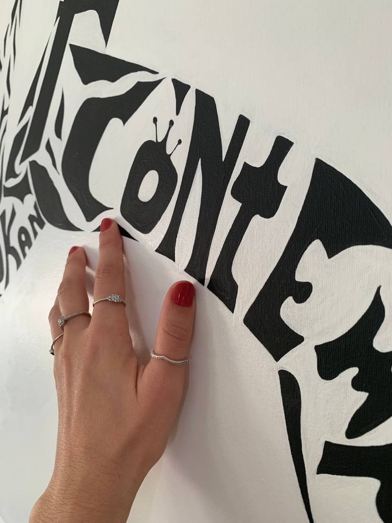 Original Conceptual Calligraphy Painting by Anastasia Nensy Fridman