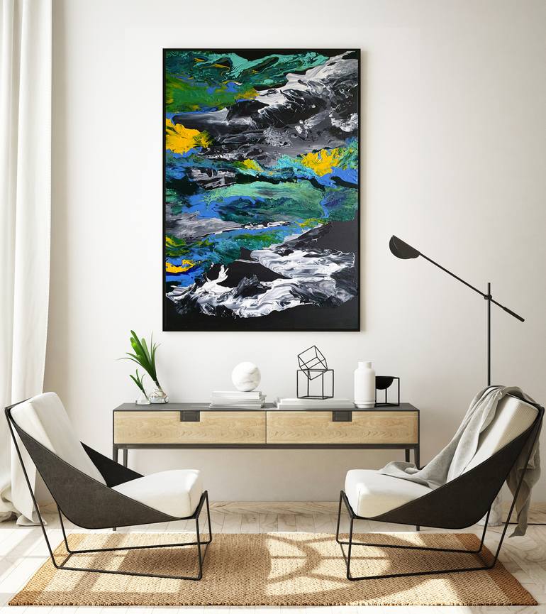 Original Abstract Expressionism Fantasy Painting by Anastasia Nensy Fridman