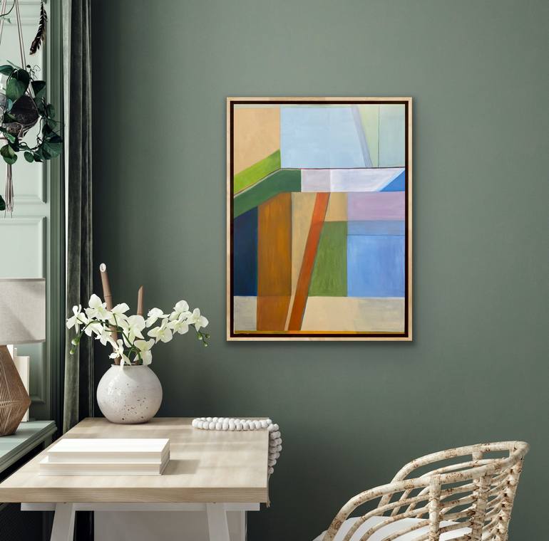Original Geometric Abstract Painting by Suzanne Pemberton