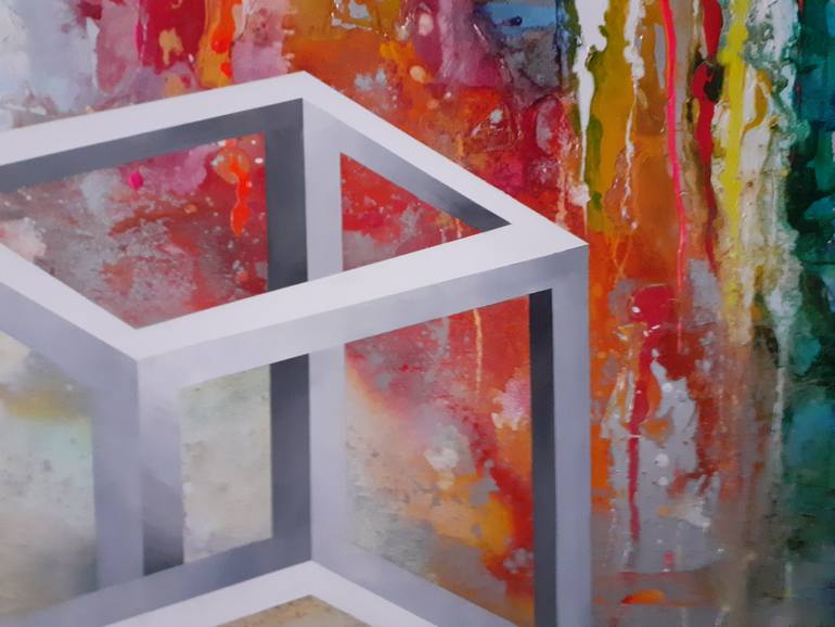 Original Black & White Geometric Painting by Arno Bruse