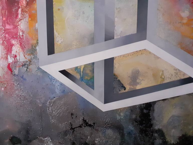 Original Black & White Geometric Painting by Arno Bruse