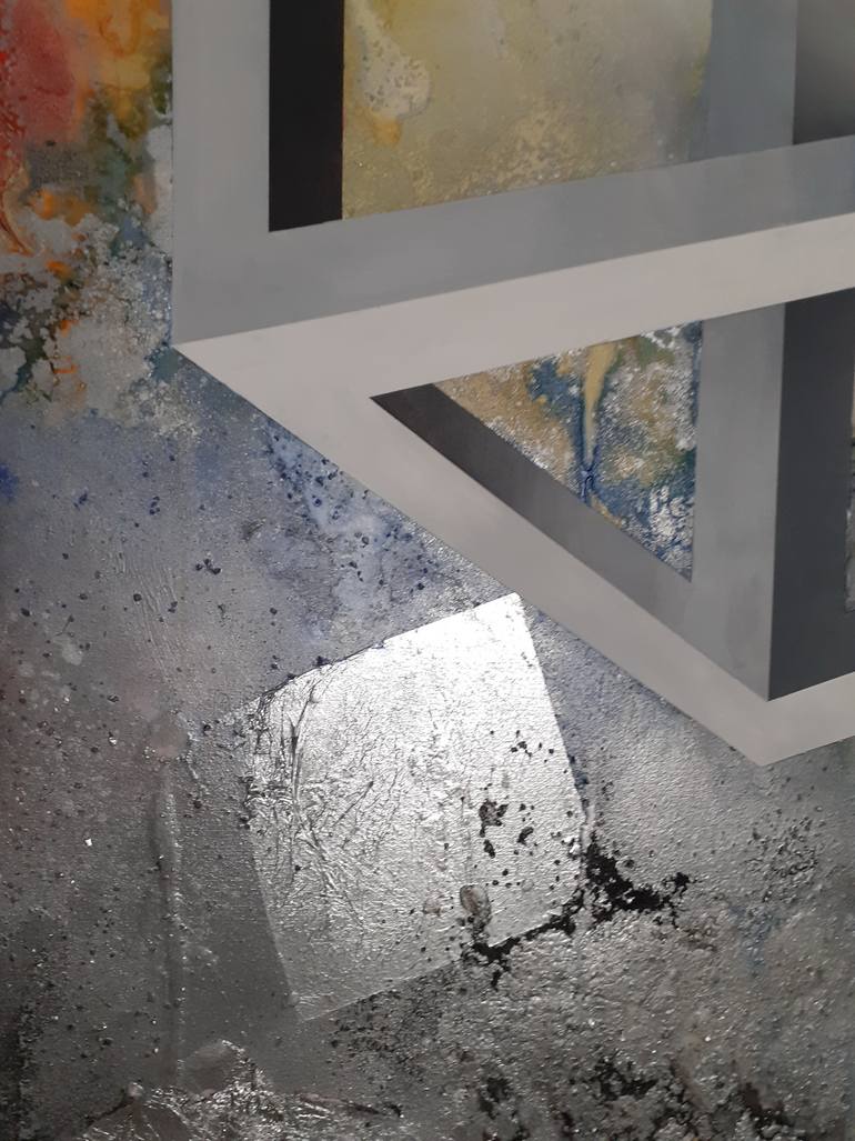 Original Black & White Geometric Painting by Arno Bruse