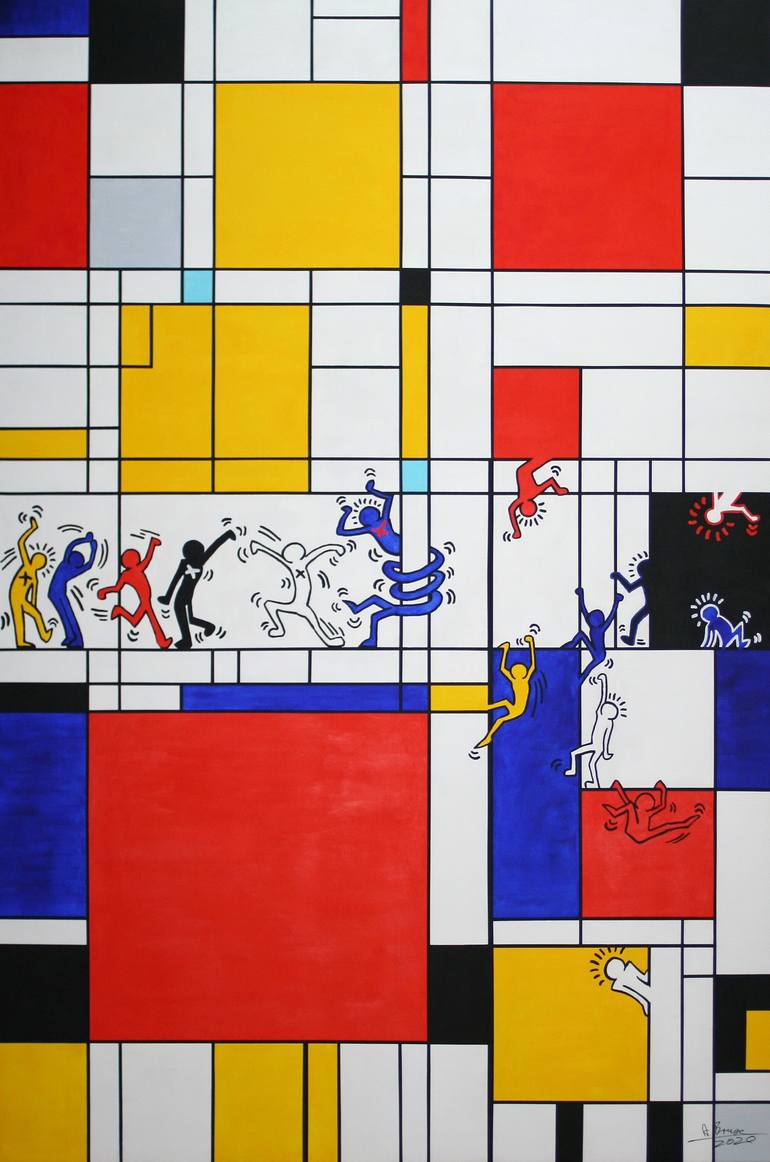 Celebrating Piet Mondrian Painting by Arno Bruse | Saatchi Art