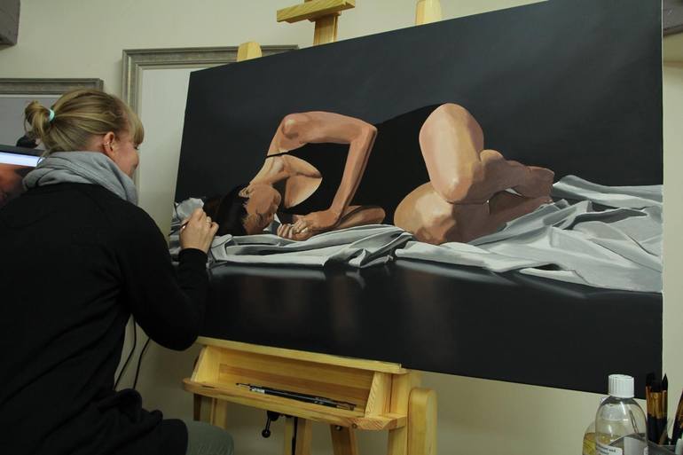 Original Figurative People Painting by Sally Lancaster