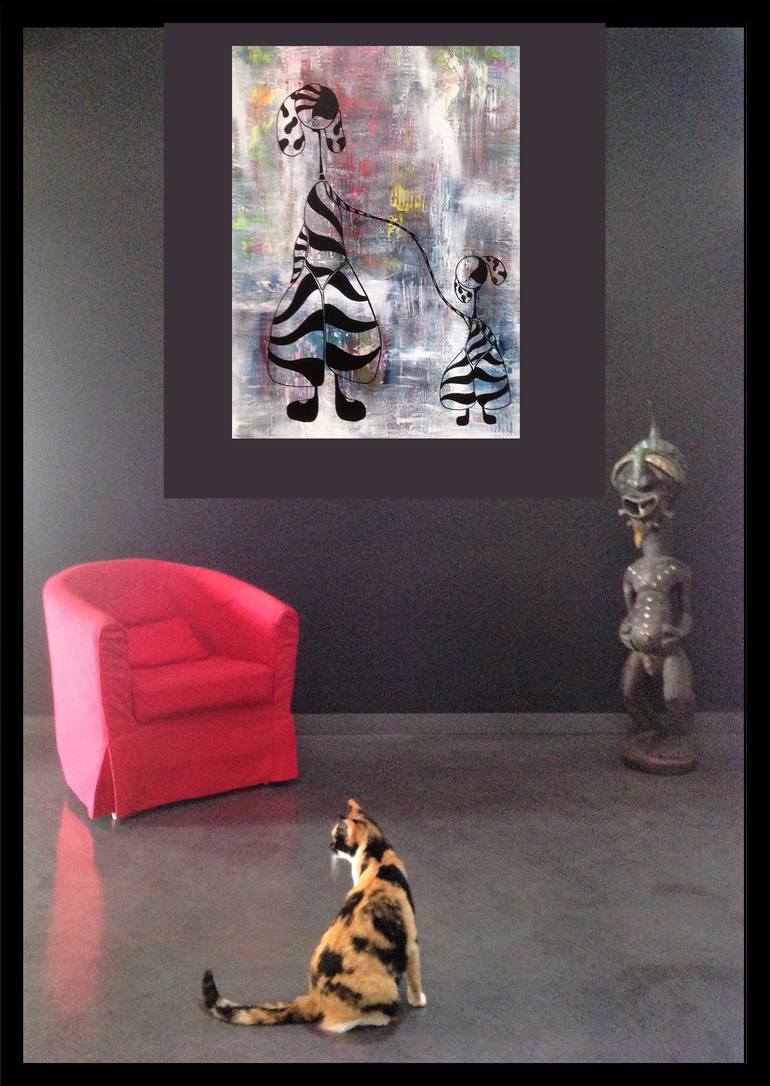 Original Abstract Family Painting by Vanhove Stephane