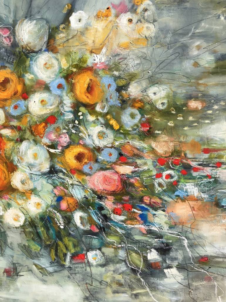 Original Abstract Floral Painting by Faith Taylor