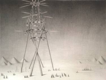 Original Surrealism Landscape Drawings by Gladys Poorte