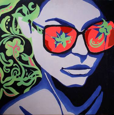 Original Pop Art Portrait Painting by Andra Georgescu