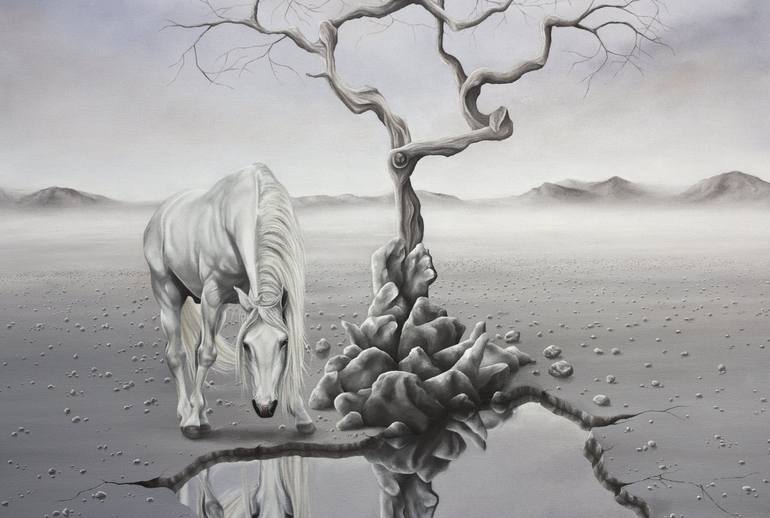 Original Surrealism Landscape Painting by Ankia Joubert