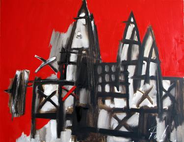 Original Abstract Architecture Paintings by Oleksandr Ros