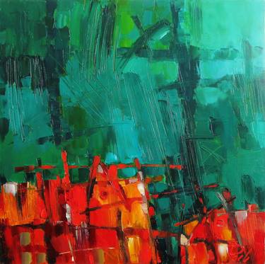 Original Abstract Architecture Paintings by Oleksandr Ros