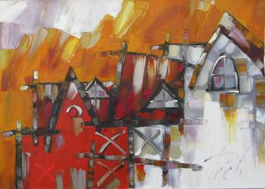 Original Expressionism Architecture Paintings by Oleksandr Ros