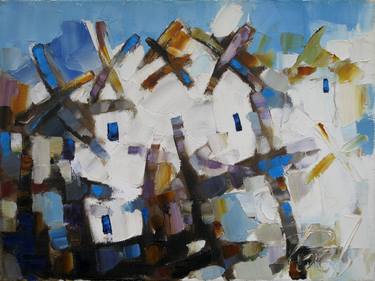 Original Abstract Architecture Paintings by Oleksandr Ros