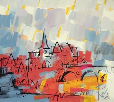 Original Abstract Architecture Paintings by Oleksandr Ros