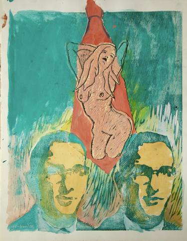 Original Expressionism Erotic Printmaking by Edwin Gendron
