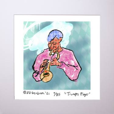 Saatchi Art Artist Edwin Gendron; Printmaking, “the Trumpet Player - Limited Edition of 85” #art