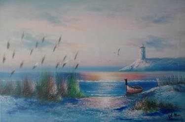 Print of Fine Art Seascape Paintings by krista may