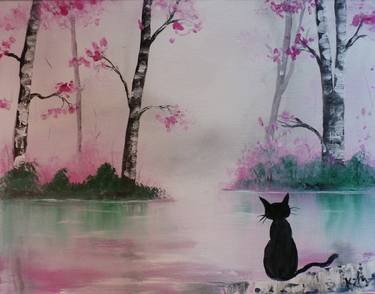 Print of Impressionism Cats Paintings by krista may