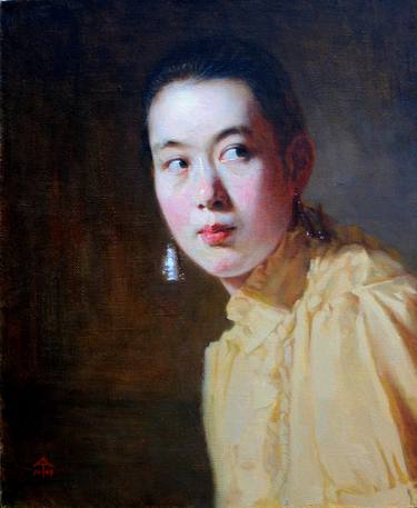 Portrait of a woman wearing a yellow dress image