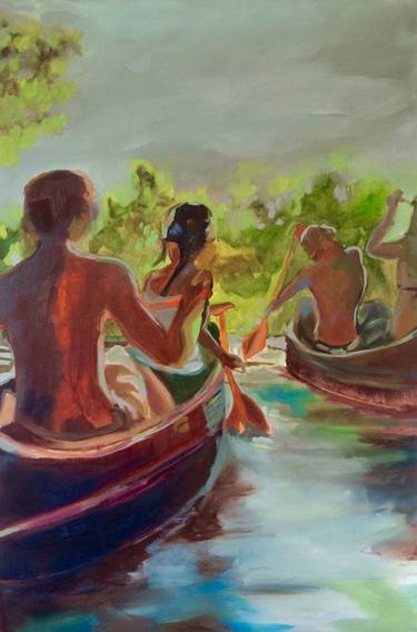 Original Figurative Boat Paintings by Stefanie Lutz