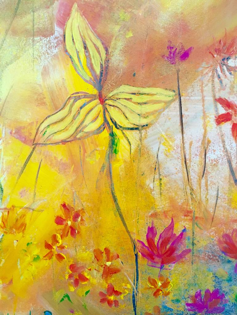 Original Abstract Expressionism Garden Painting by Wendy Bache