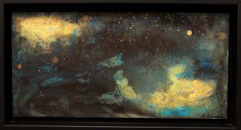 Original Abstract Outer Space Painting by Lillian Winkler