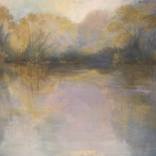 Pond in the mist by Lillian Winkler