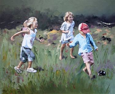 Original Impressionism Children Paintings by Claire McCall