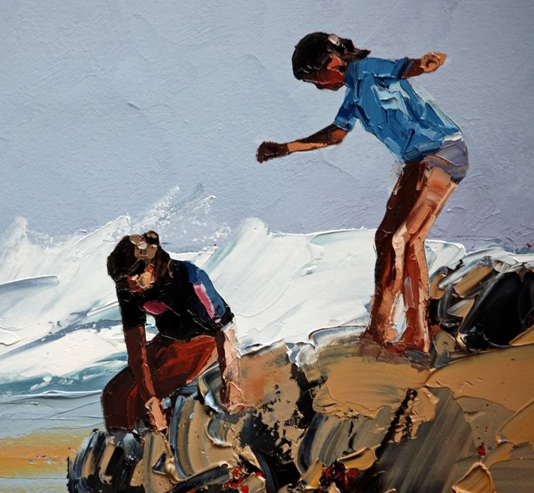 Original Figurative Beach Painting by Claire McCall