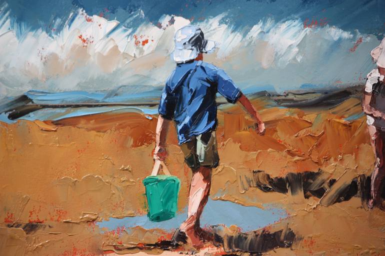 Original Figurative Beach Painting by Claire McCall