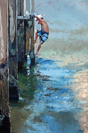 Original Figurative Beach Paintings by Claire McCall
