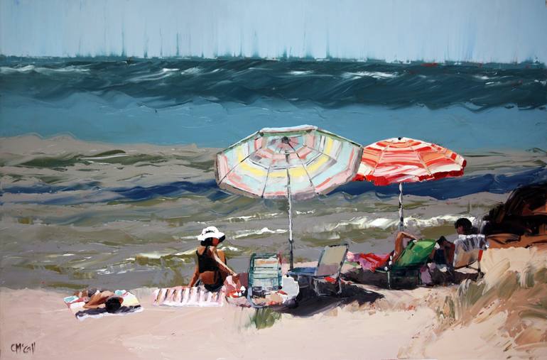 Beach Umbrellas Painting by Claire McCall Saatchi Art