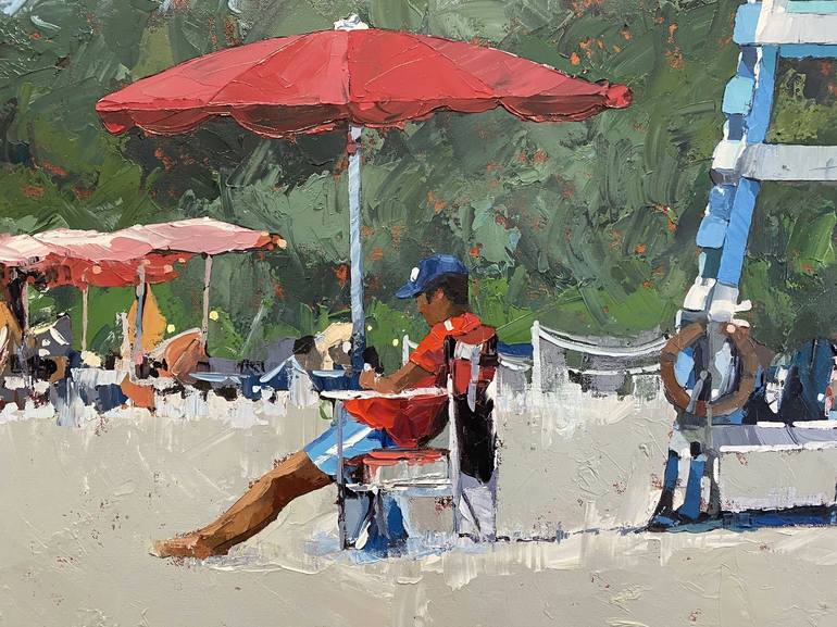 Original Figurative Beach Painting by Claire McCall