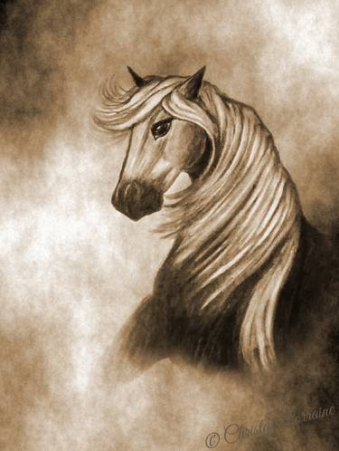 Print of Conceptual Horse Mixed Media by Christyl Lorraina ChromaDream