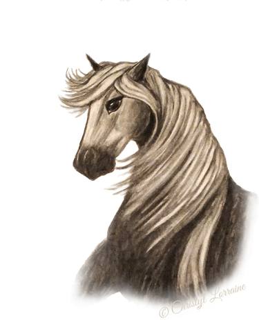 Print of Horse Drawings by Christyl Lorraina ChromaDream