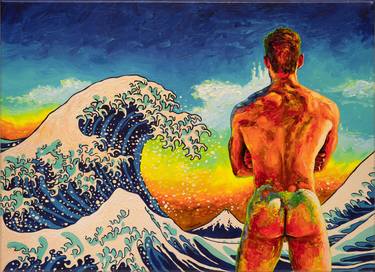 Saatchi Art Artist Oleksandr Balbyshev; Printmaking, “'Bather with the Great Wave'-EDITIONED PRINT 2/50” #art