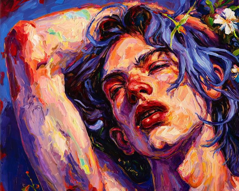 Original Impressionism Erotic Painting by Oleksandr Balbyshev